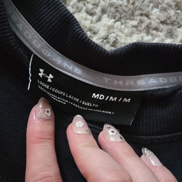 Under Armour Project Rock Men’s Crewneck Sweatshirt Black Size M Soft Pullover - Picture 4 of 7